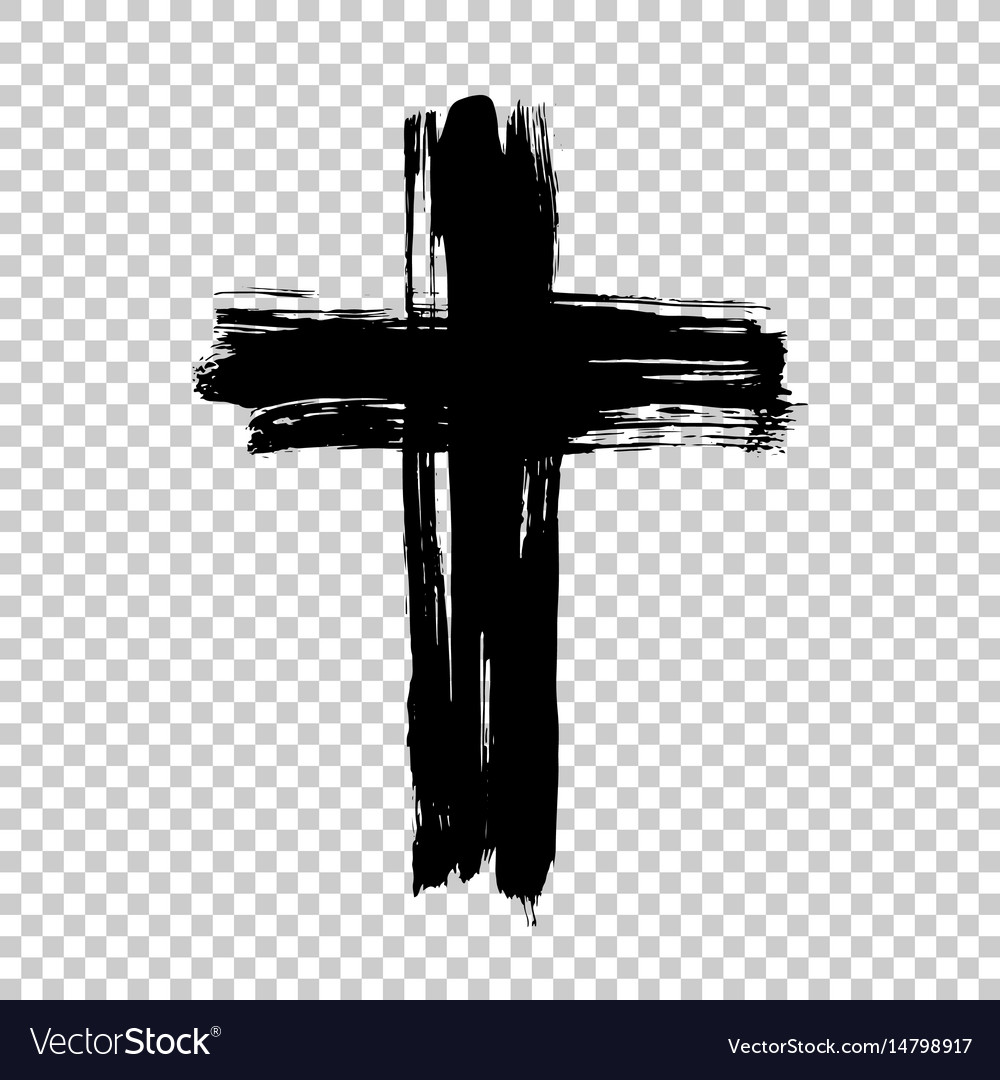 Hand drawn cross grunge made