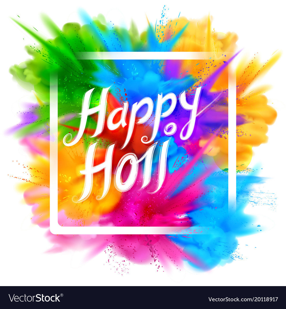 Happy holi background for color festival of india Vector Image