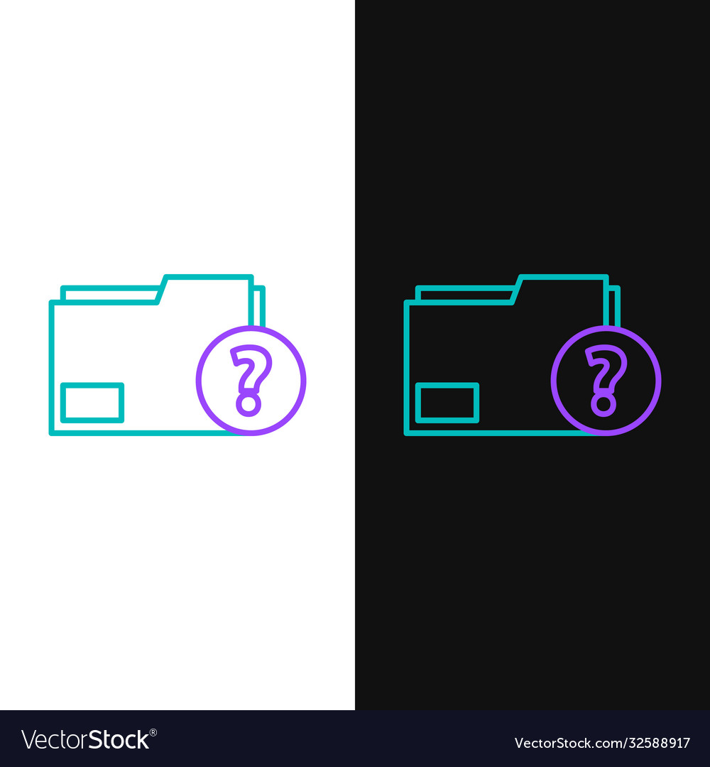 Line unknown document folder icon isolated vector image Line unknown document folder icon isolated