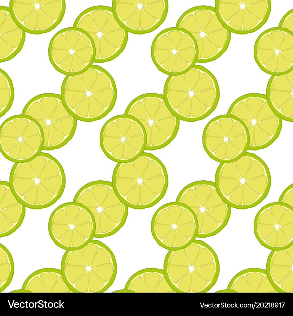 Pattern with green lime slices Royalty Free Vector Image