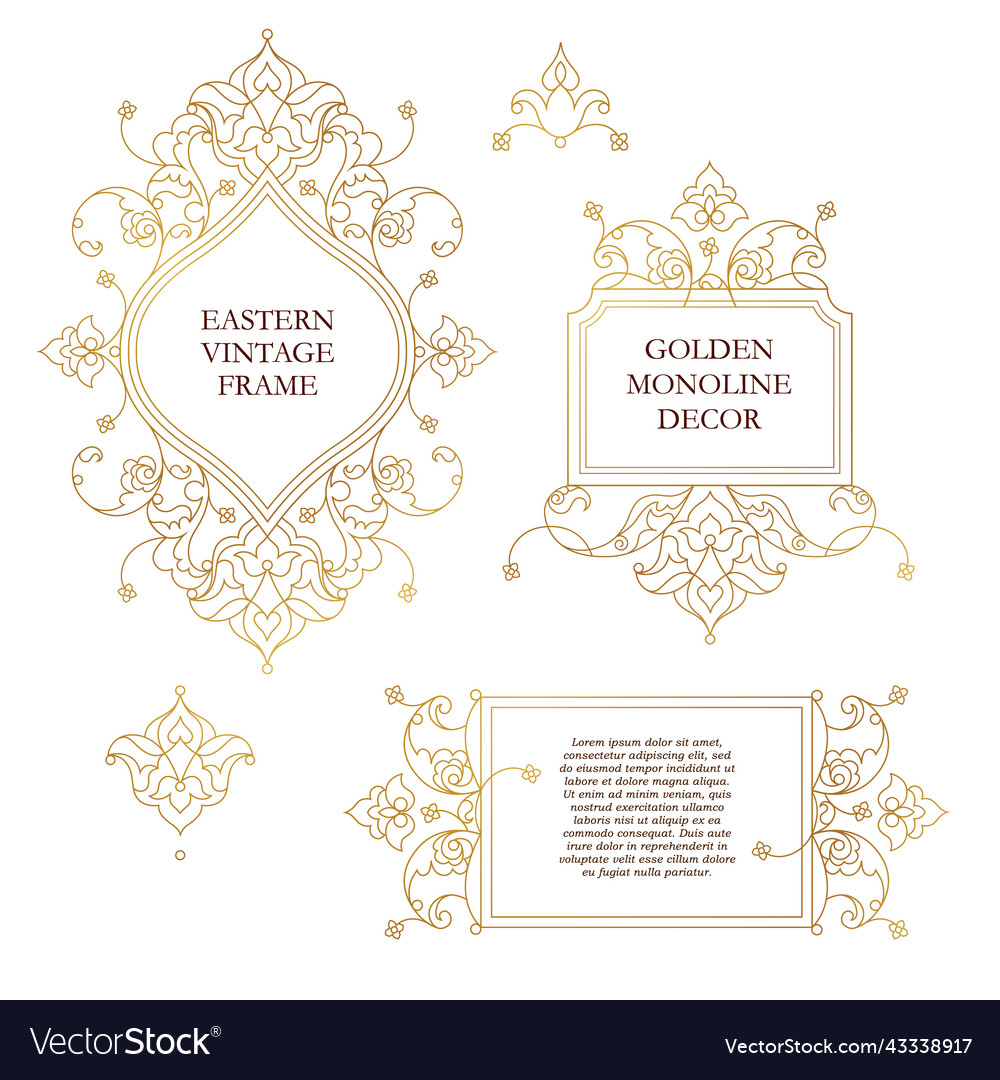Satz von Frames vignettes im östlichen Stil vector image Satz von Frames vignettes im östlichen Stil