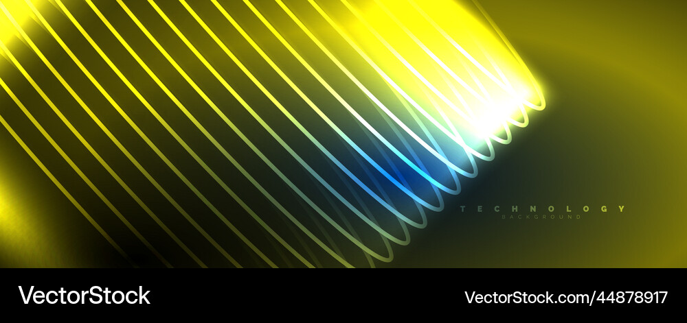 Shiny neon waves dynamic electric motion energy Vector Image