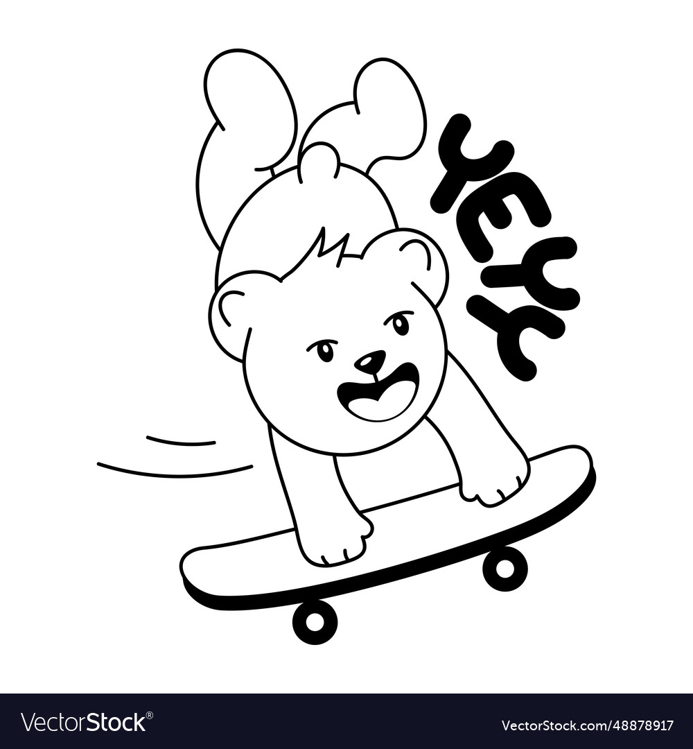 Skateboarding bear Royalty Free Vector Image - VectorStock