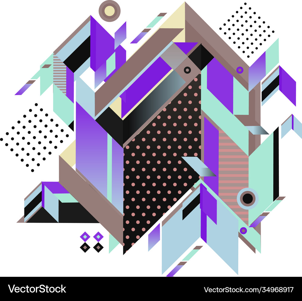 Triangle geometric 3d forms modern info banner Vector Image