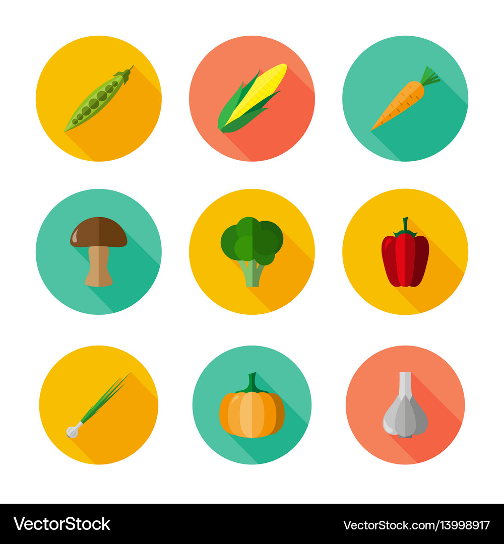 Vegetables icon set Royalty Free Vector Image - VectorStock