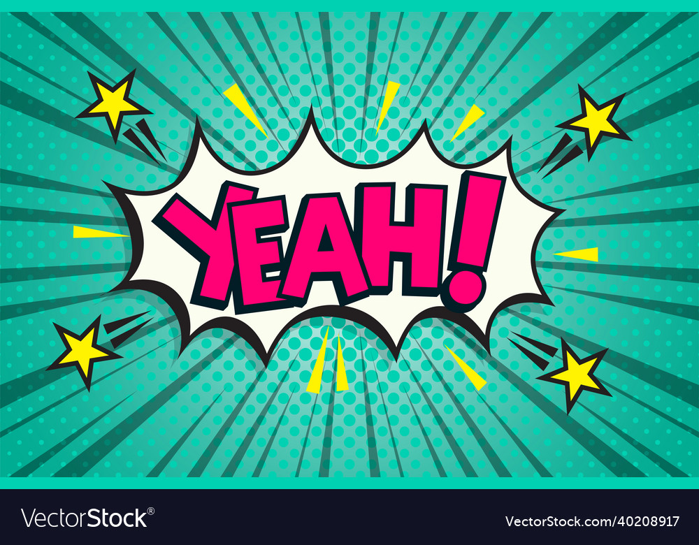 Yeah comics book abstract background wording Vector Image