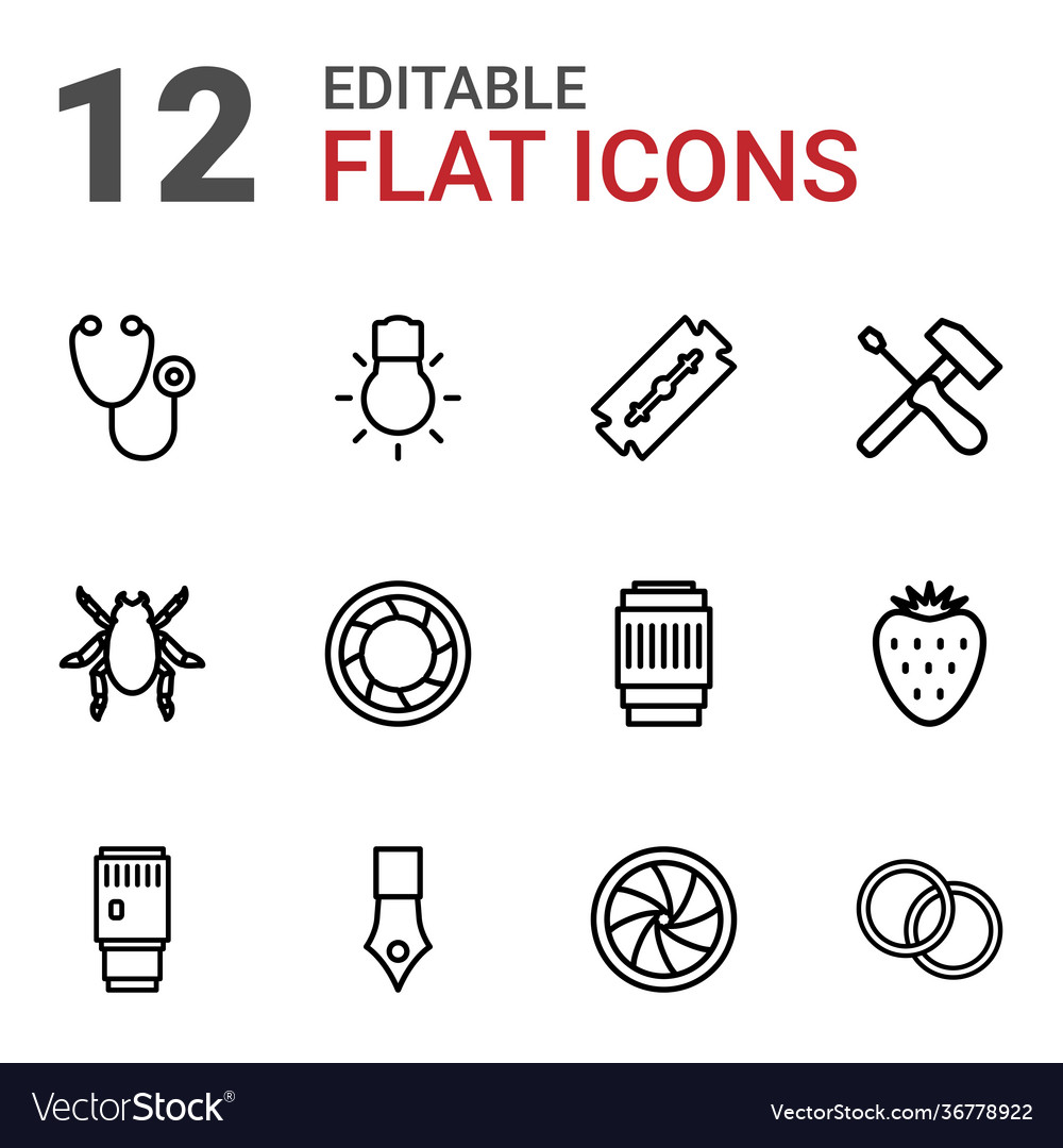 12 macro icons Vector Image 12 macro icons