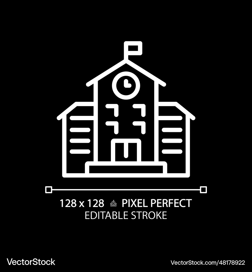 2d editable thin line school icon Royalty Free Vector Image