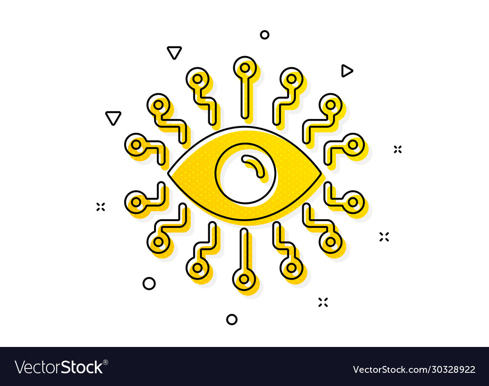 Artificial intelligence icon all-seeing eye sign