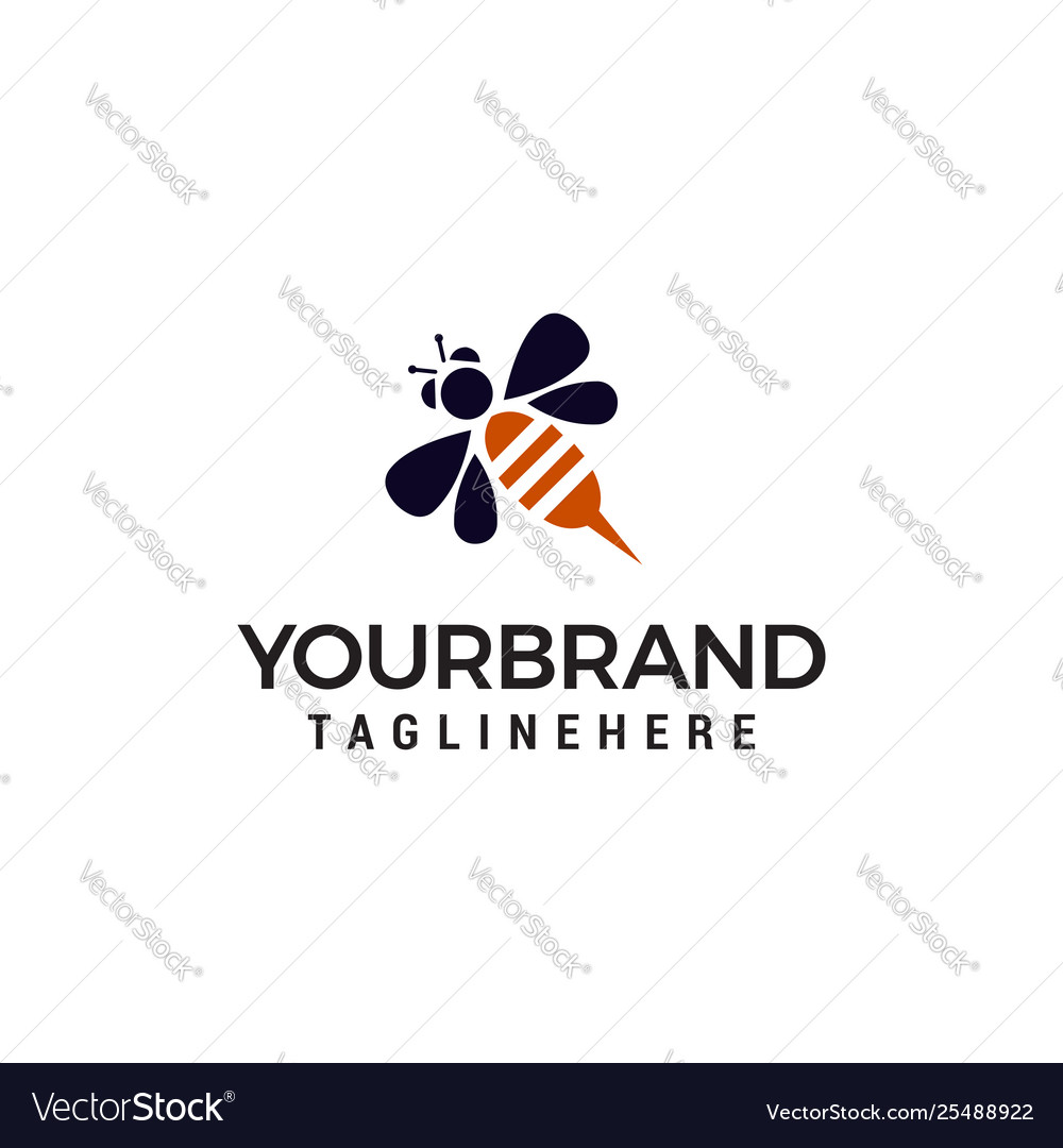 Bee logo design concept template