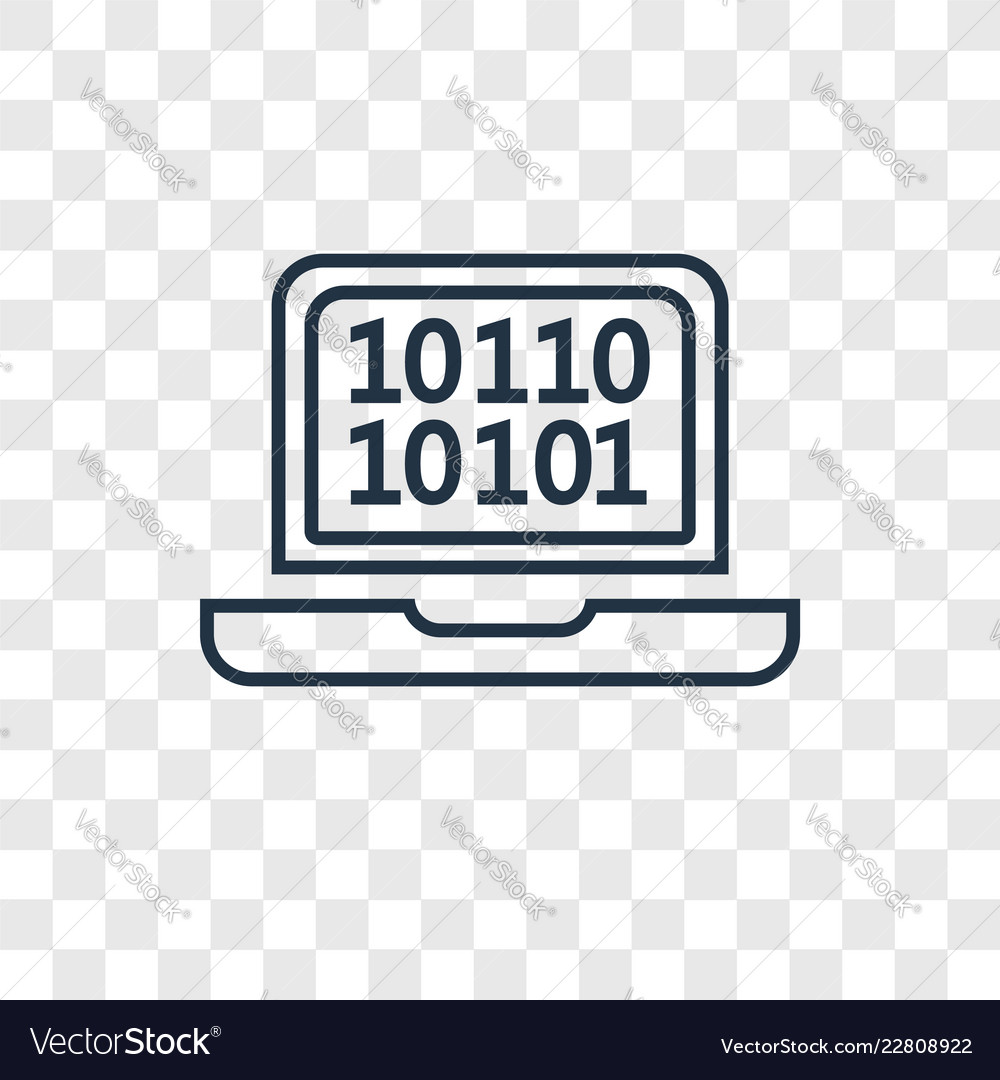 Binärcode Konzept lineare Ikone isoliert vector image Binärcode Konzept lineare Ikone isoliert