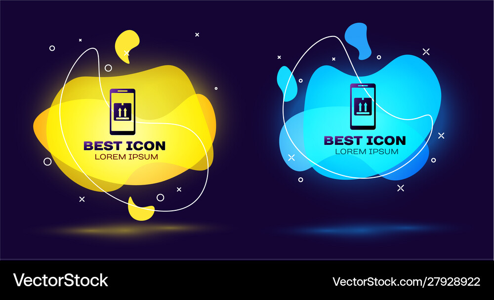 Black Mobile Smart Phone With App Delivery Vector Image