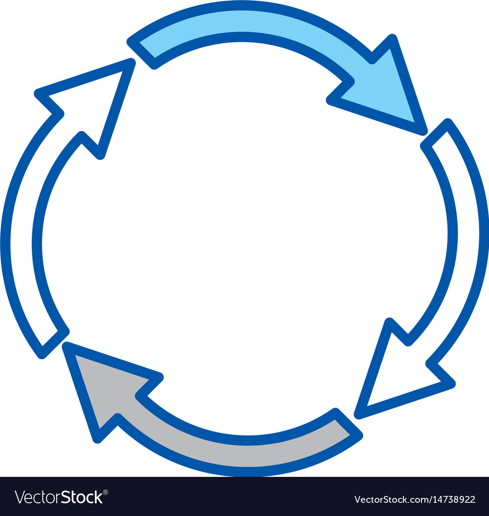 Blue contour of arrows circular shape reload