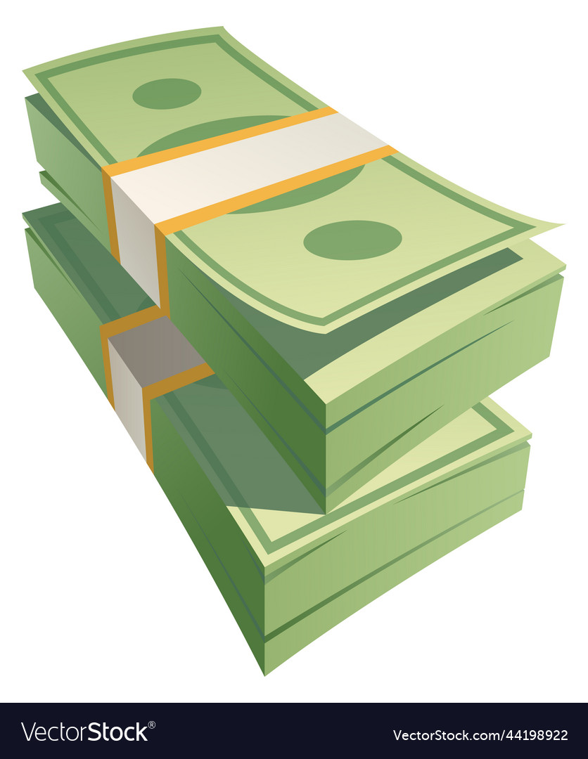 Dollarrechnungen stapeln grüne Banknotenpakete Ikone vector image Dollarrechnungen stapeln grüne Banknotenpakete Ikone