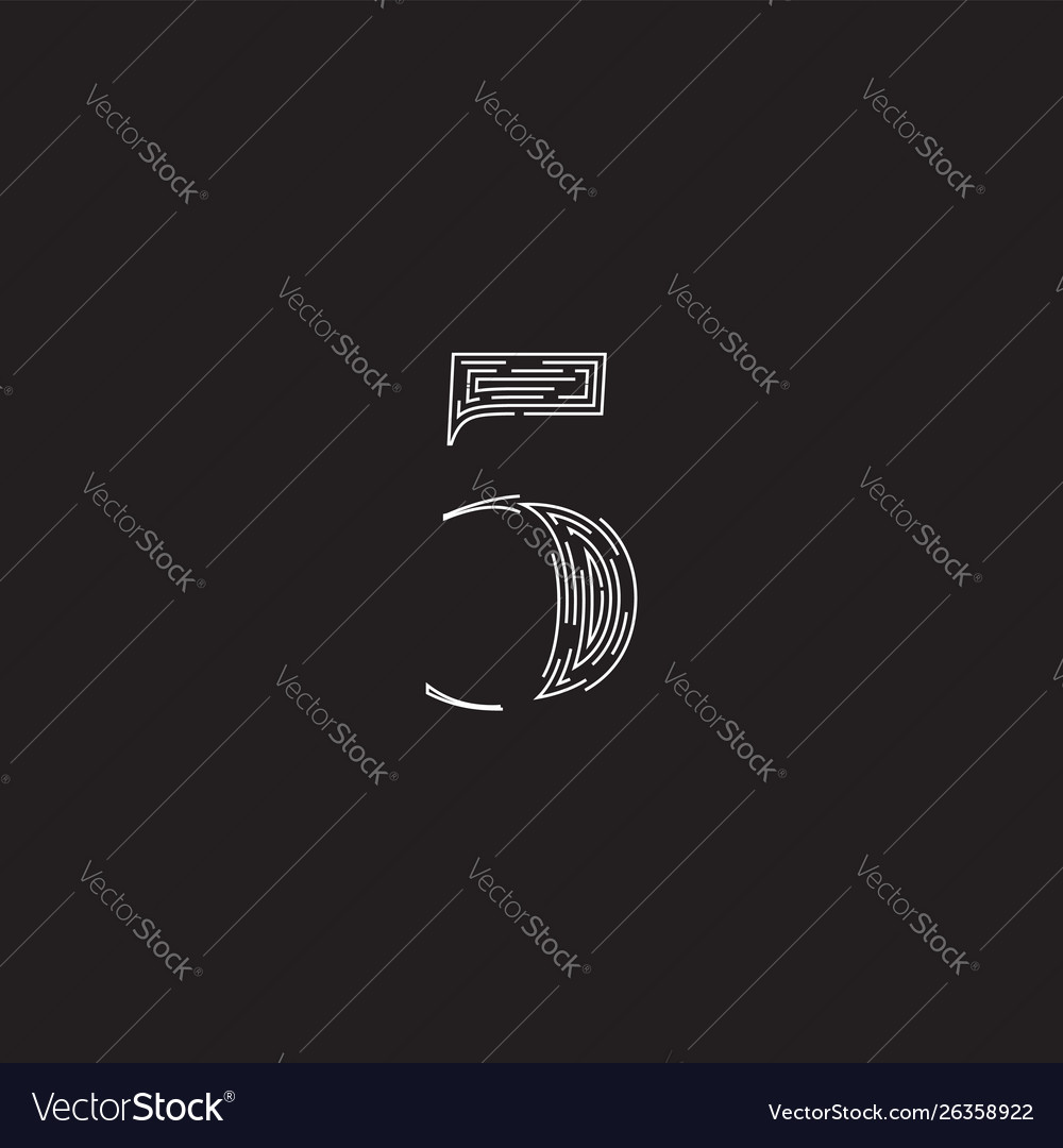 Elegant character from a fontset made dashed