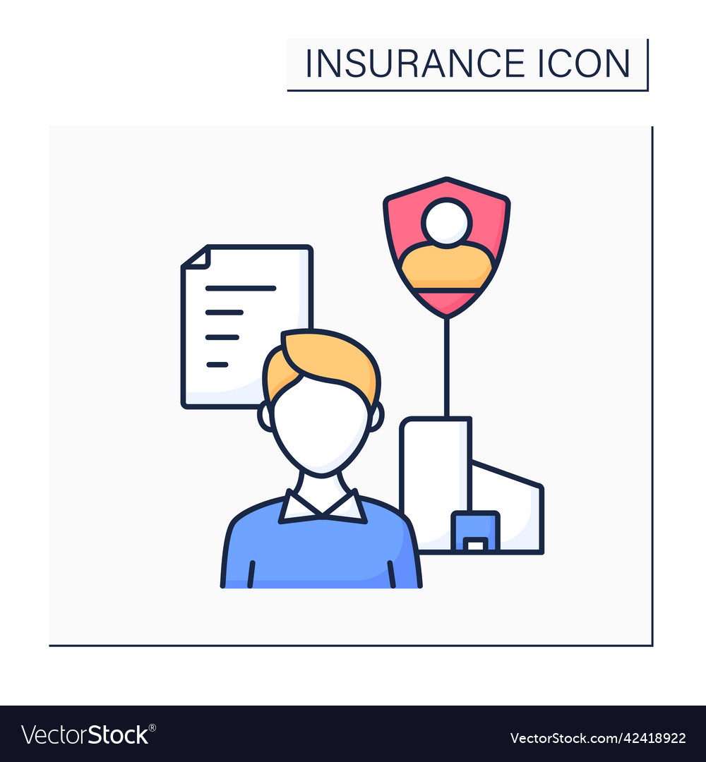 Employers liability color icon Royalty Free Vector Image