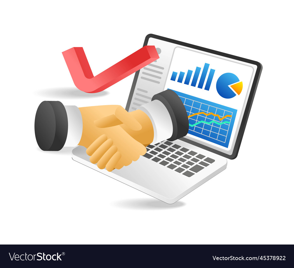 Flat 3d concept isometric agree cooperation