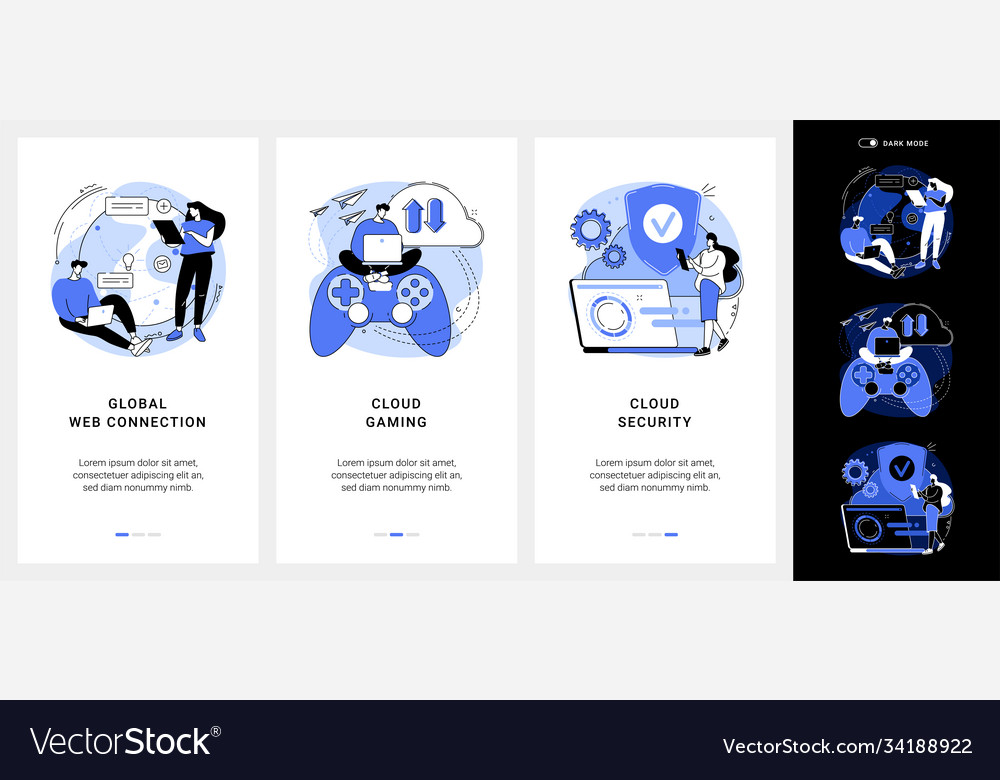 Global web connection mobile app ui kit vector image Global web connection mobile app ui kit
