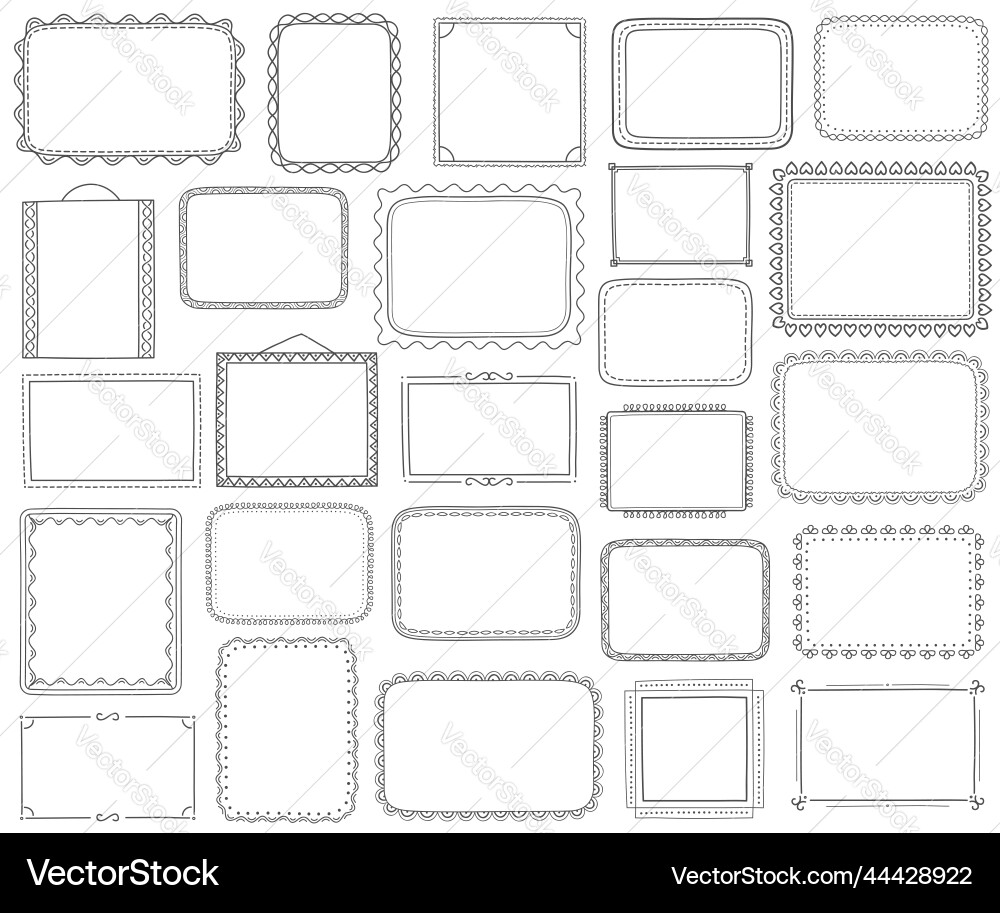 Hand drawn frames Royalty Free Vector Image - VectorStock