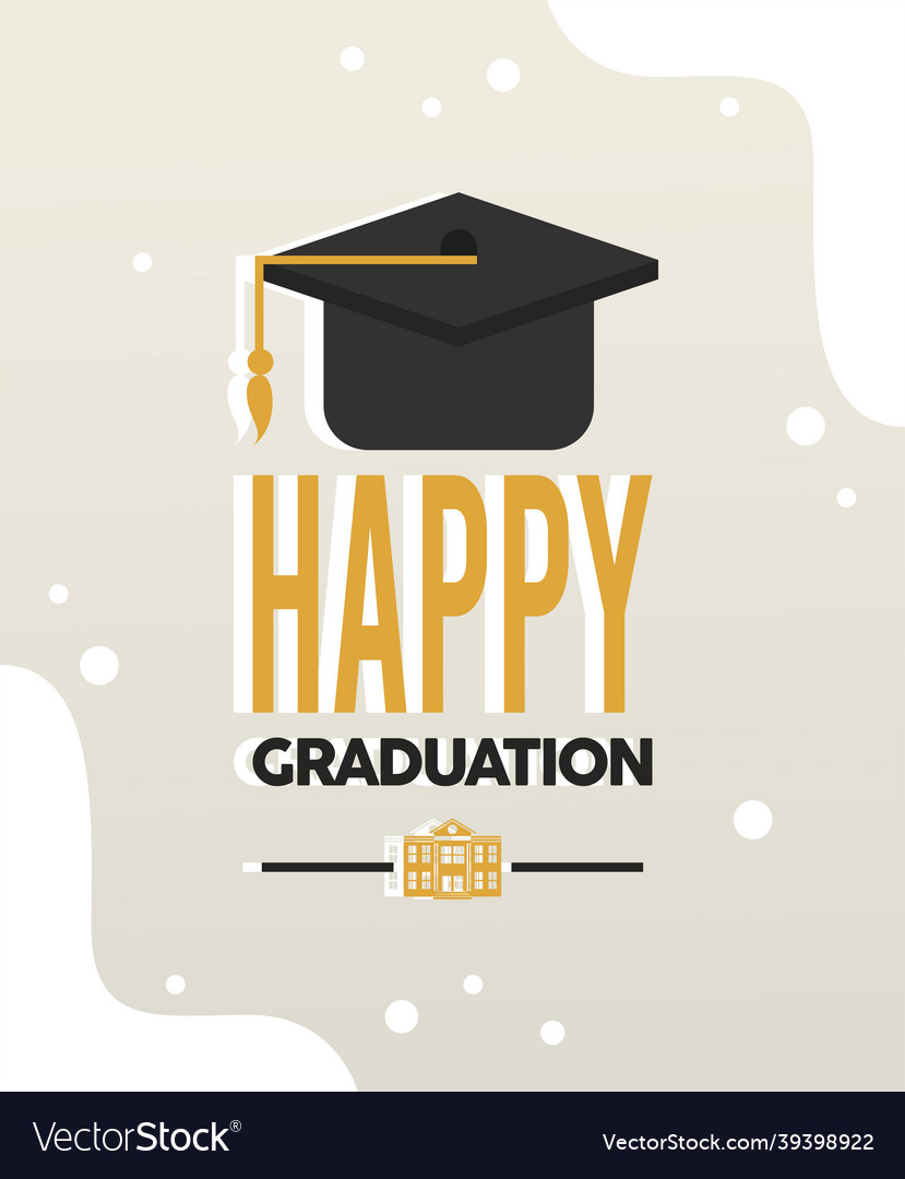 Happy graduation celebration Royalty Free Vector Image