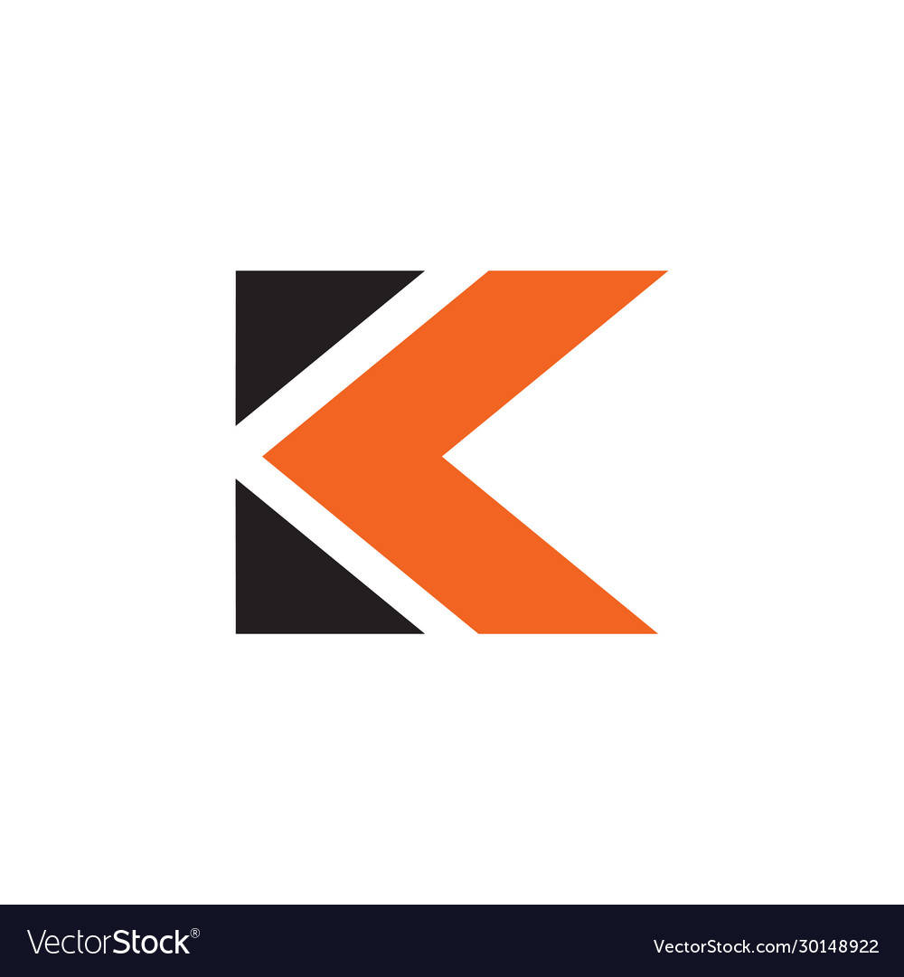 K Letter Initial Logo Design Template Royalty Free Vector