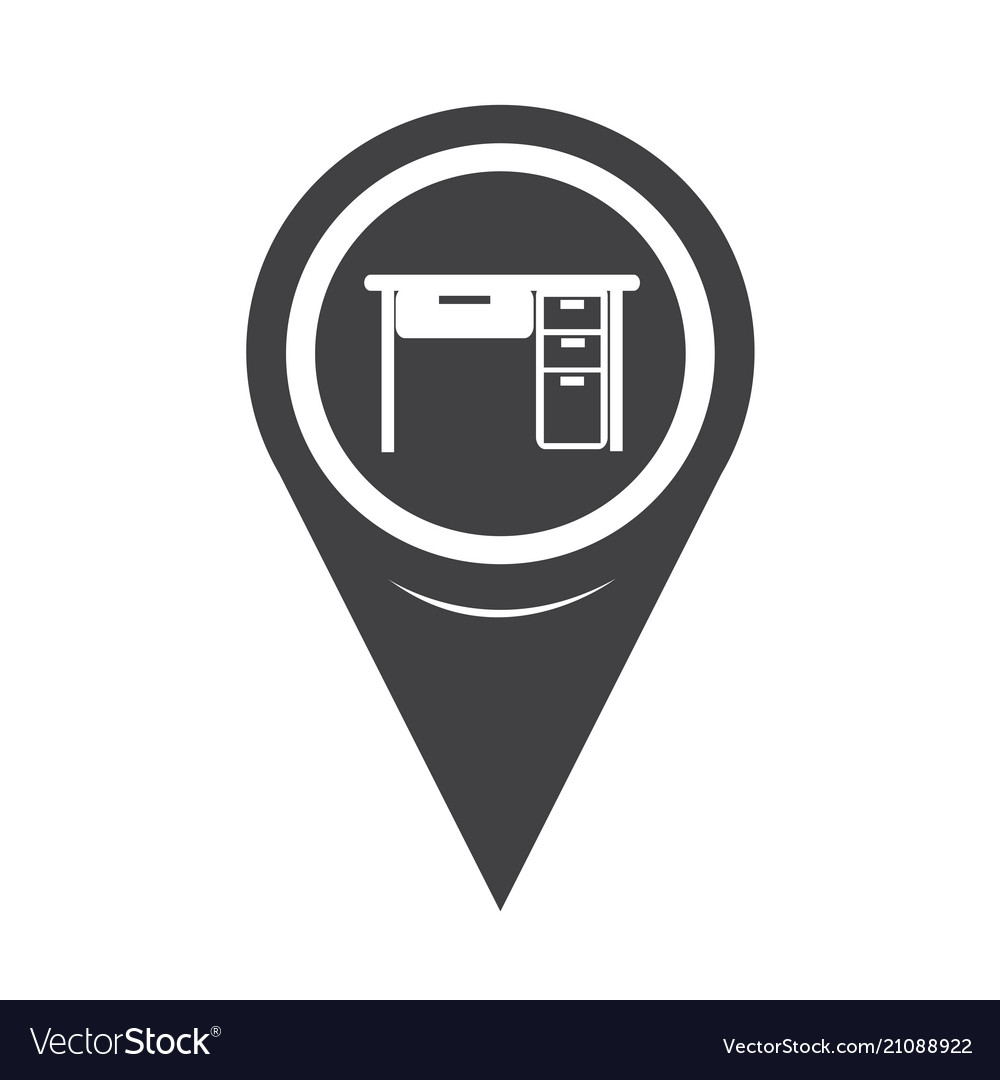 Map pointer table office icon