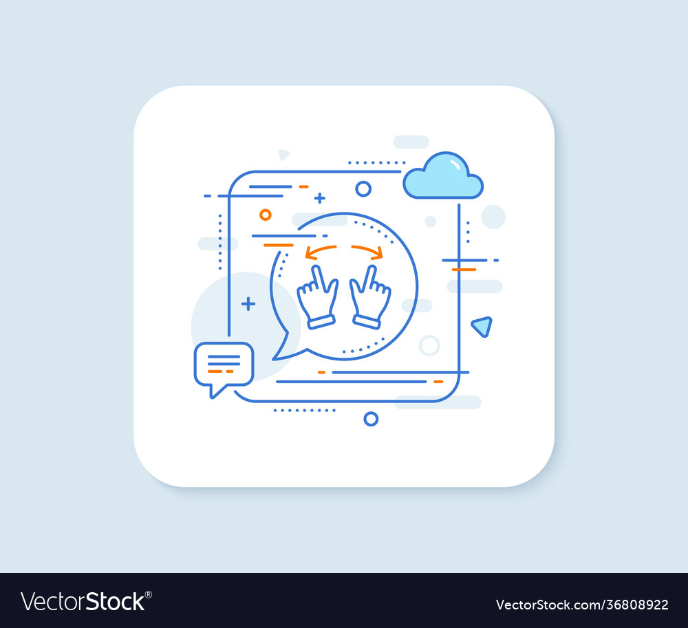 Move gesture line icon slide arrow sign swipe vector image Move gesture line icon slide arrow sign swipe