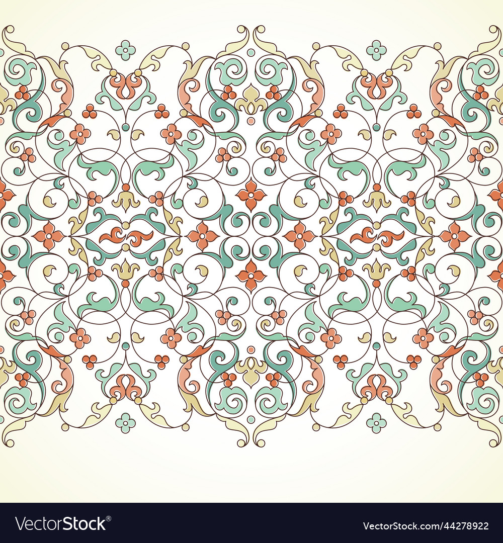 Ornate seamless border in eastern style