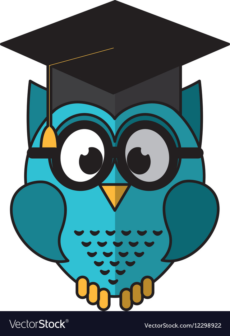 Owl with graduation hat icon Royalty Free Vector Image