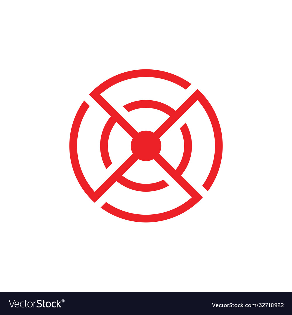 Pointing target circle design symbol