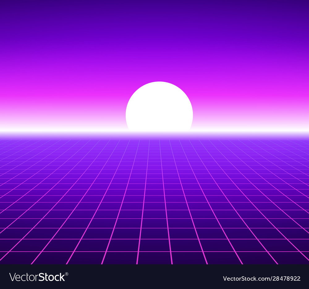Retro Synthwave Grid Background