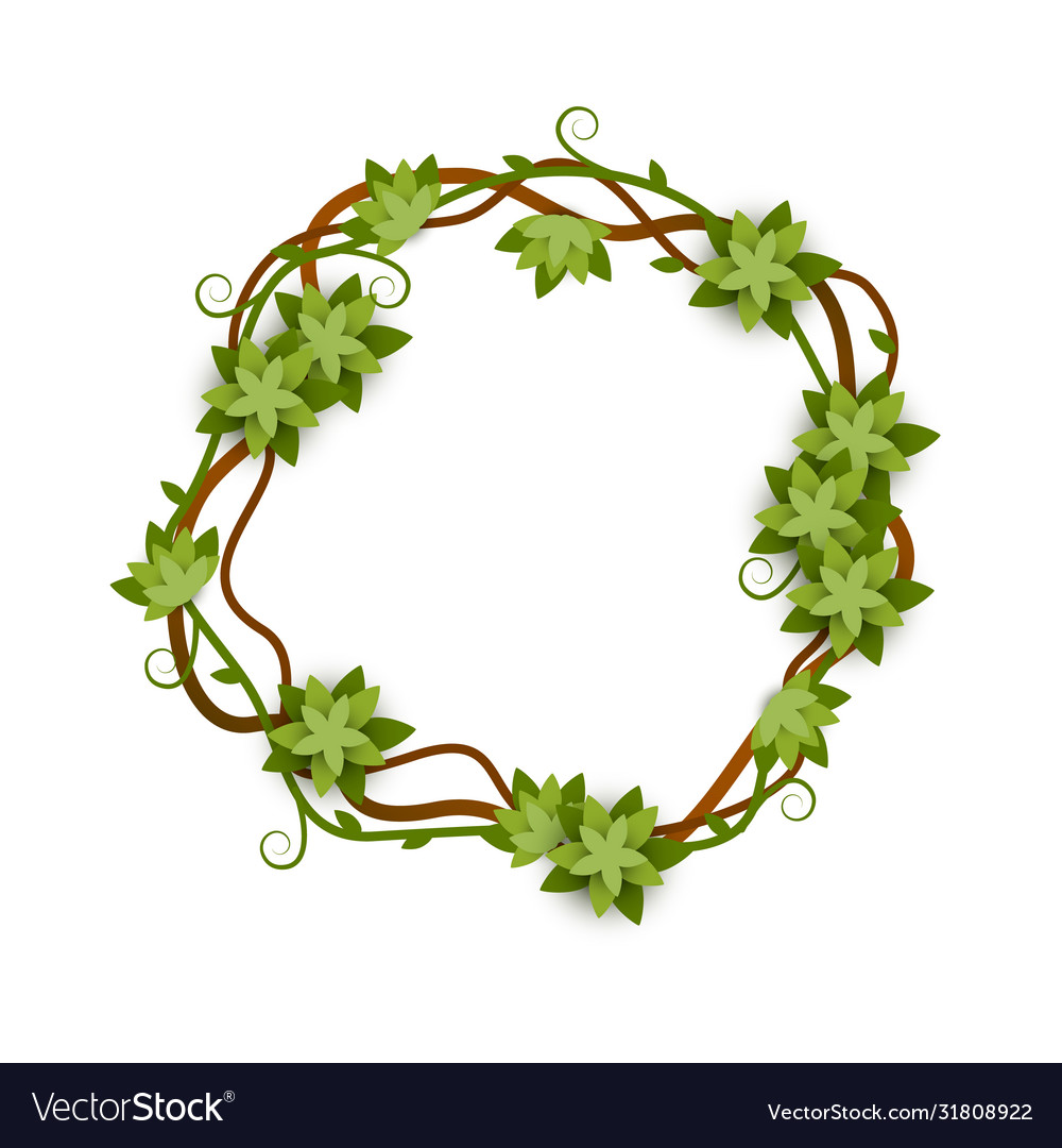 Round and circle frame vines and leaves Royalty Free Vector