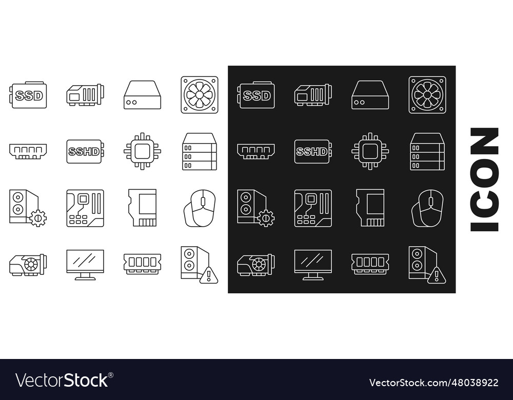 Set line case of computer mouse server vector image Set line case of computer mouse server