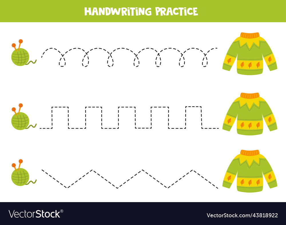 Tracing lines for kids hand drawn sweater