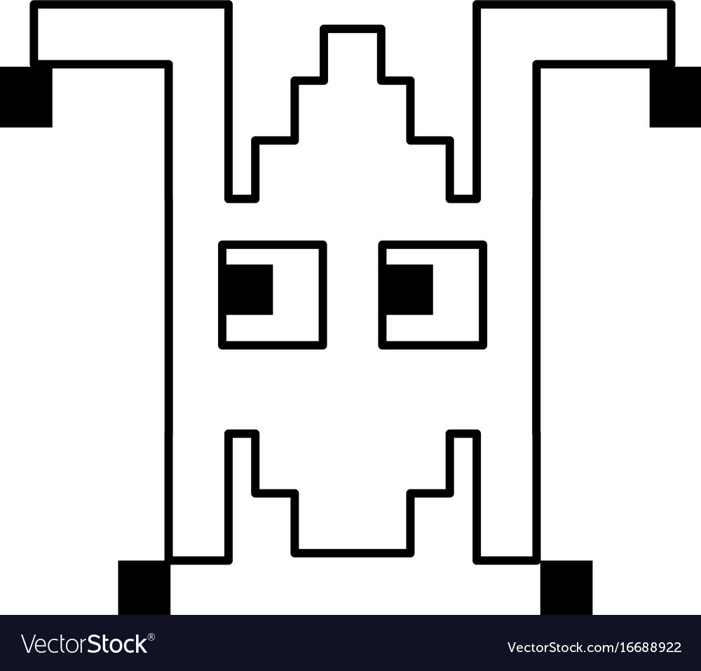 Videogame pixel character icon image