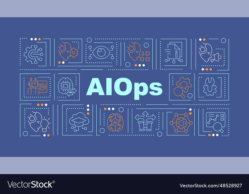 Ai ops text with thin linear icons