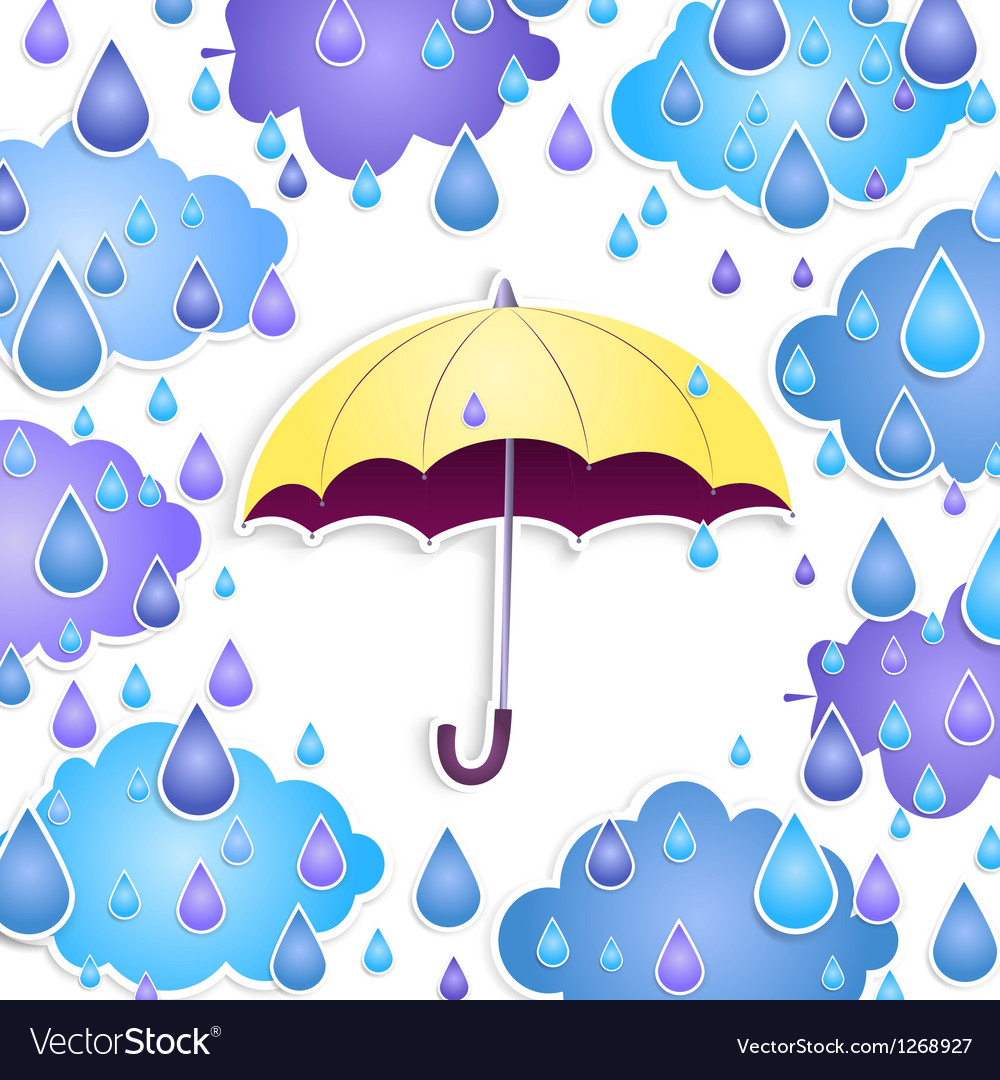 Background with a yellow umbrella and drops