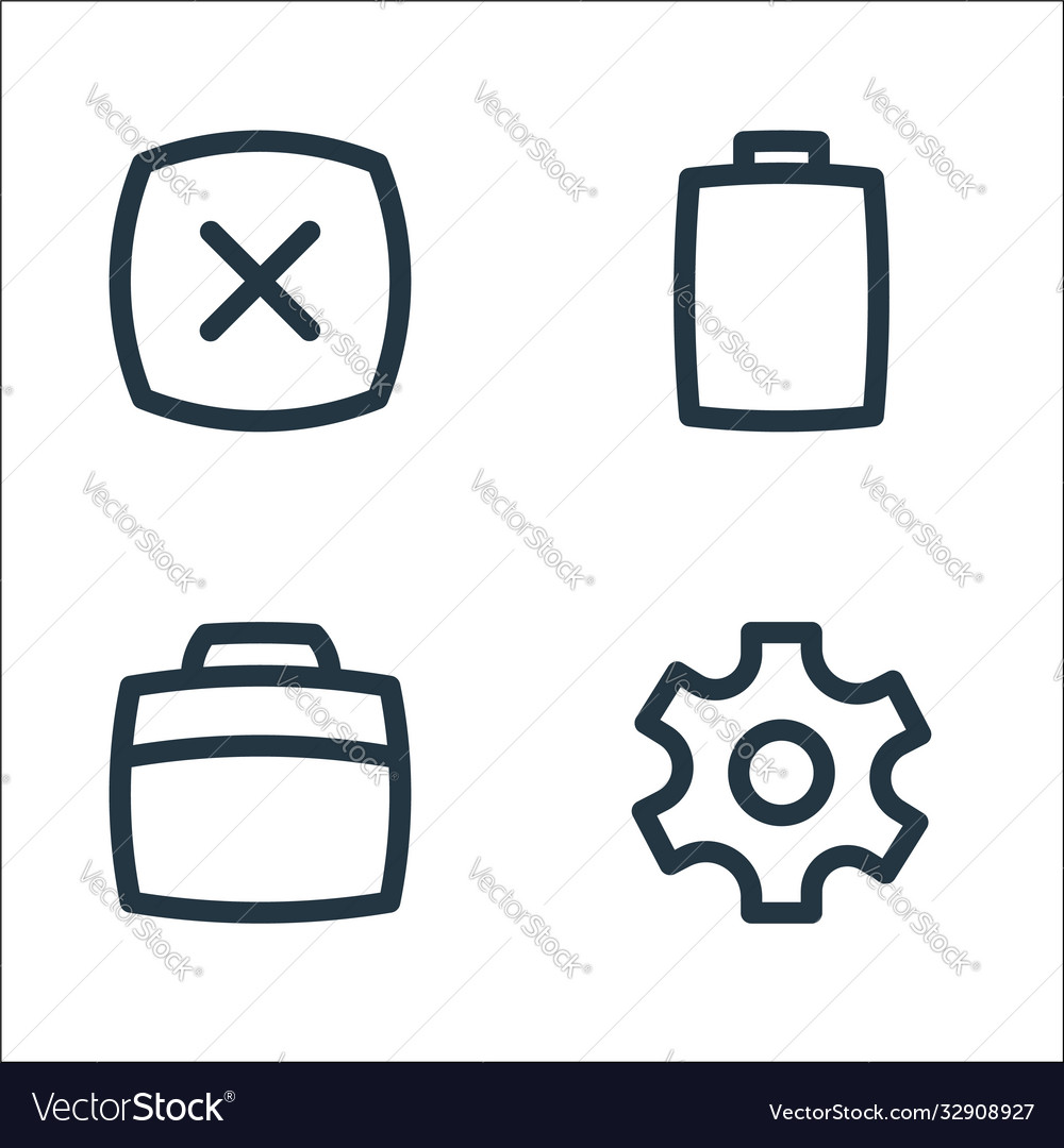 Basic ui line icons linear set quality