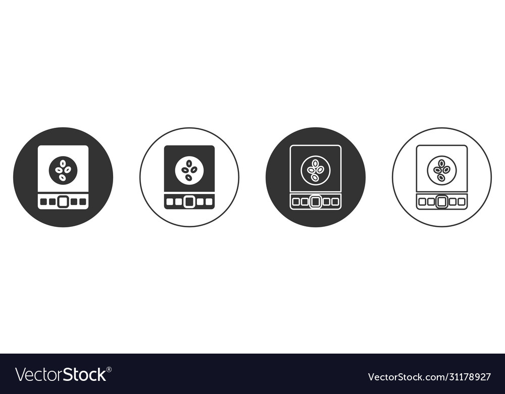 Black electronic coffee scales icon isolated Vector Image