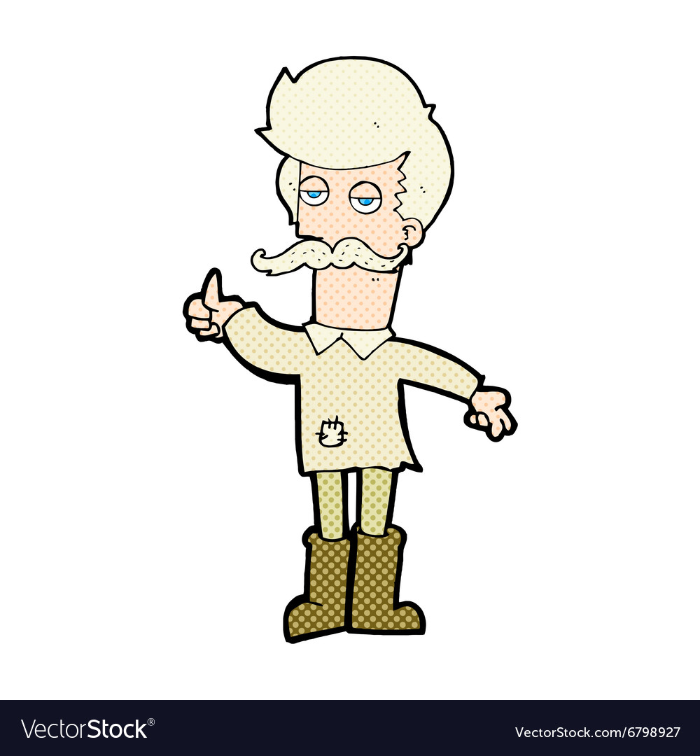 Comic cartoon old man in poor clothes Royalty Free Vector Comic cartoon old man in poor clothes Royalty Free Vector