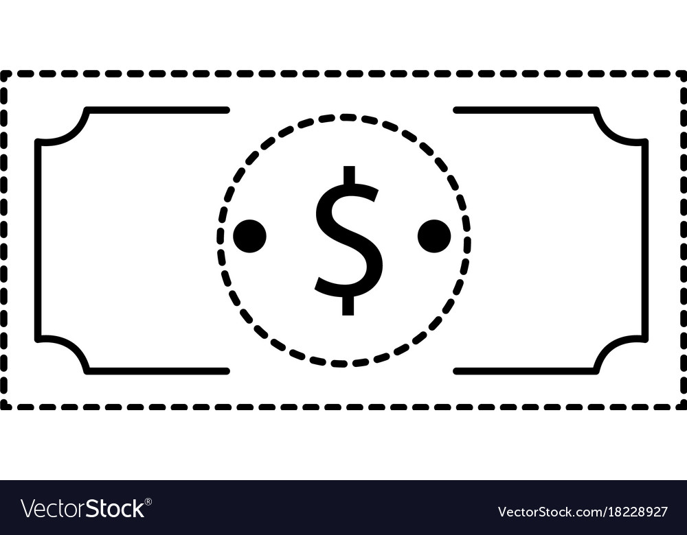 Dotted shape bill dollar cas money currency