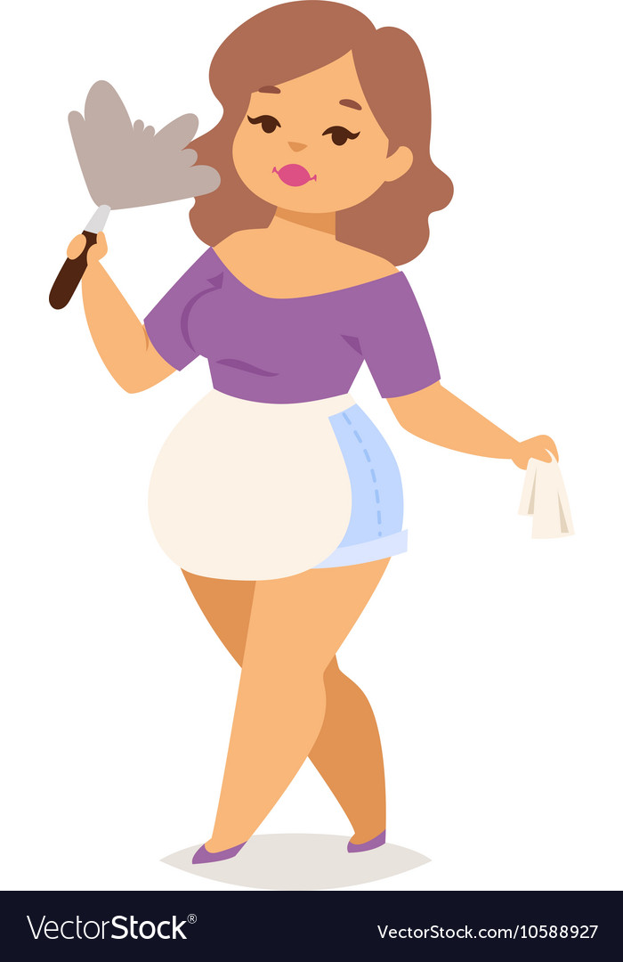 Fat Girl Character Royalty Free Vector Image Vectorstock