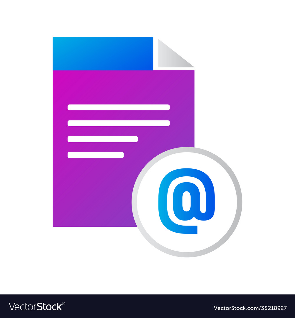 File icon with mail gradient style