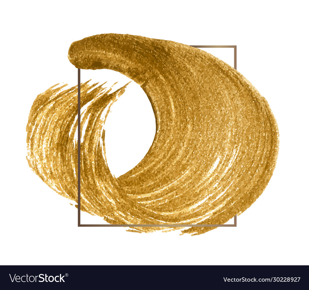 Gold brush strokes frames set