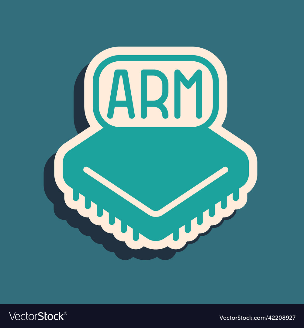 Green processor icon isolated on background vector image Green processor icon isolated on background