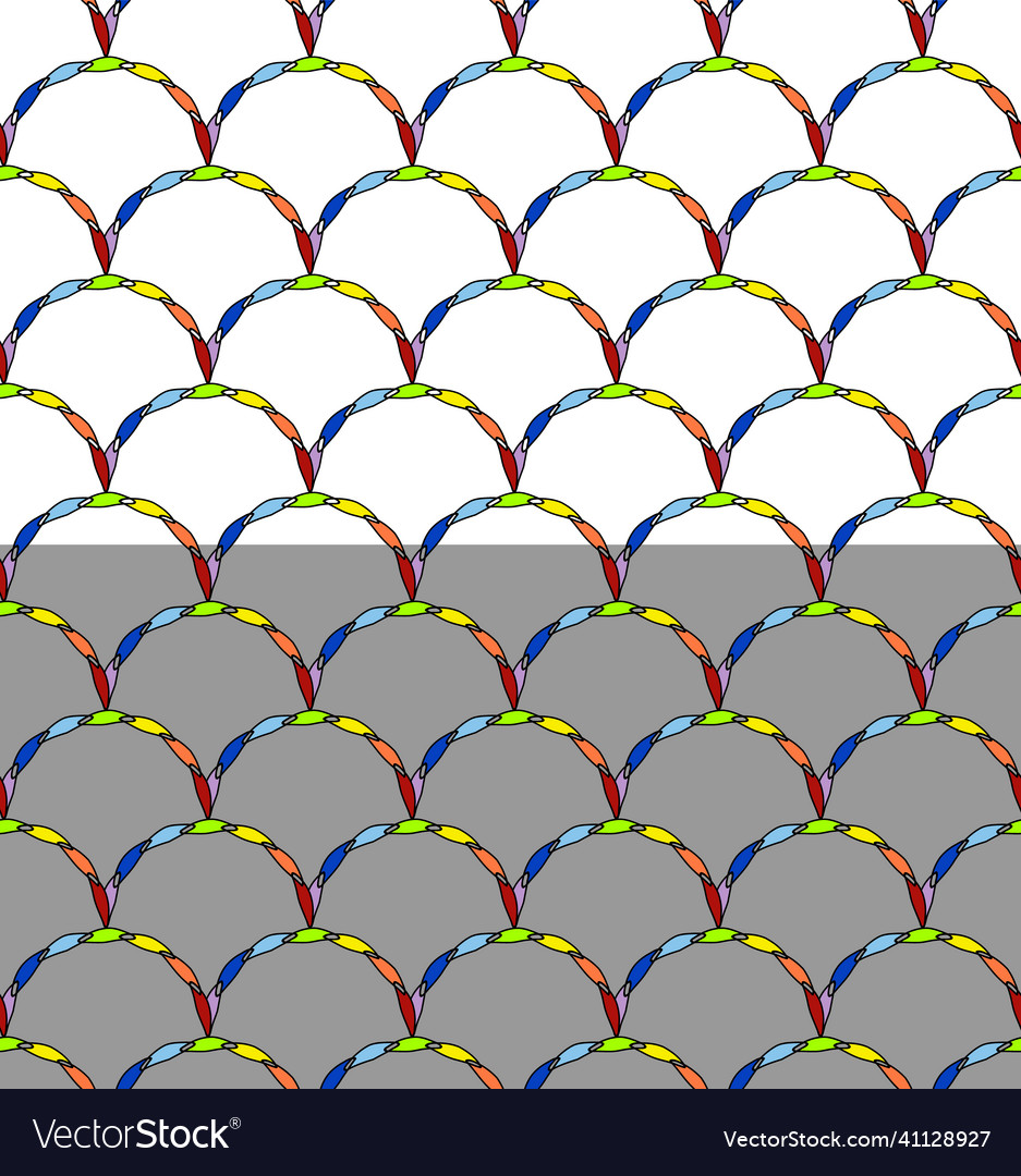Half circle seamless pattern abstract chain shape