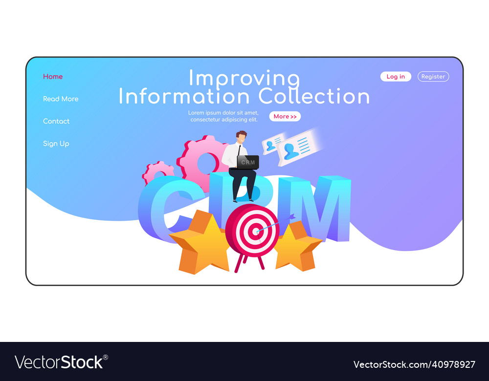 Improving information collection landing page vector image Improving information collection landing page