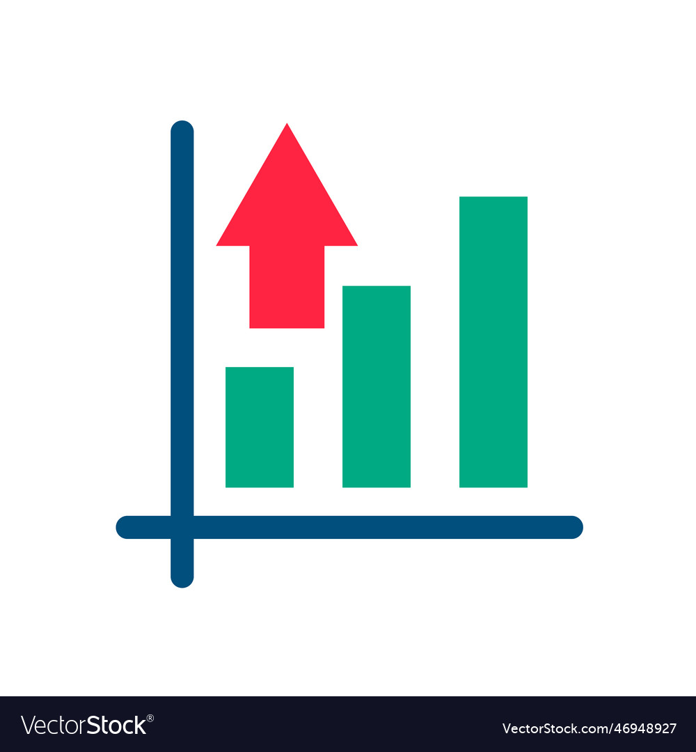 Increasing bar chart icon or uptrend