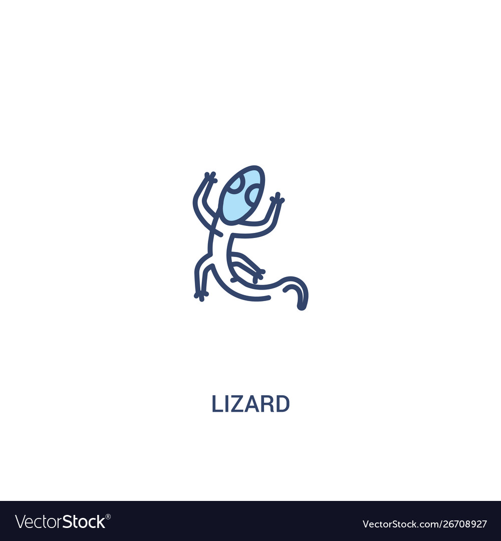 Lizard concept 2 colored icon simple line element vector image Lizard concept 2 colored icon simple line element