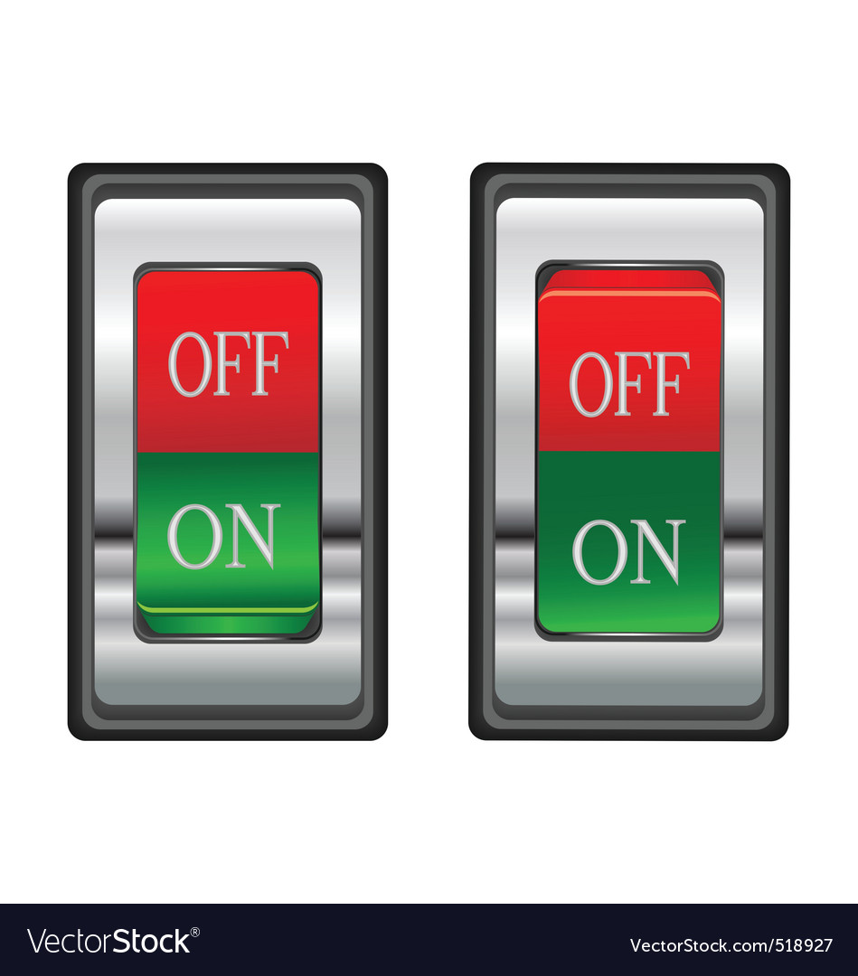 Onoff red switch button Royalty Free Vector Image